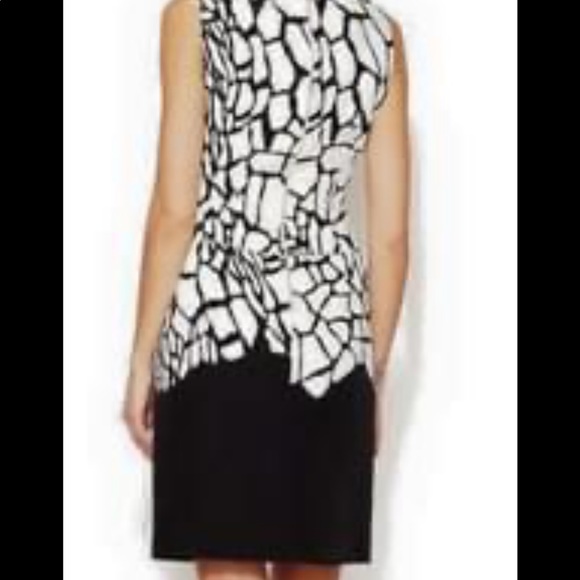 BNT Tahari Pin-tucked printed shift dress - Picture 1 of 4